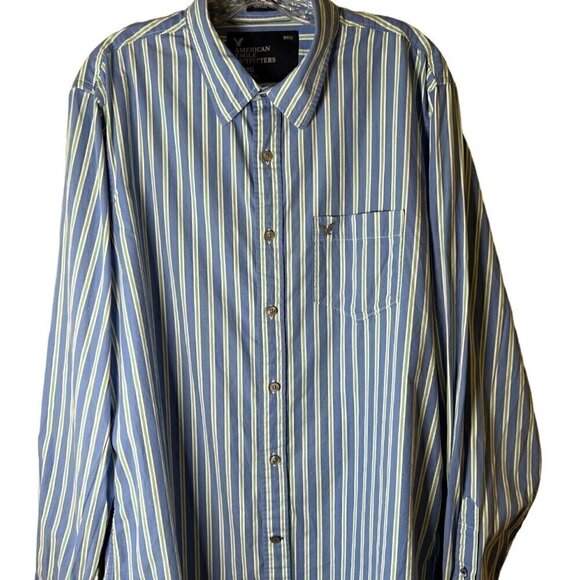 AMERICAN eagle outfitters vintage fit men’s striped size XL button down shirt. - Picture 2 of 11
